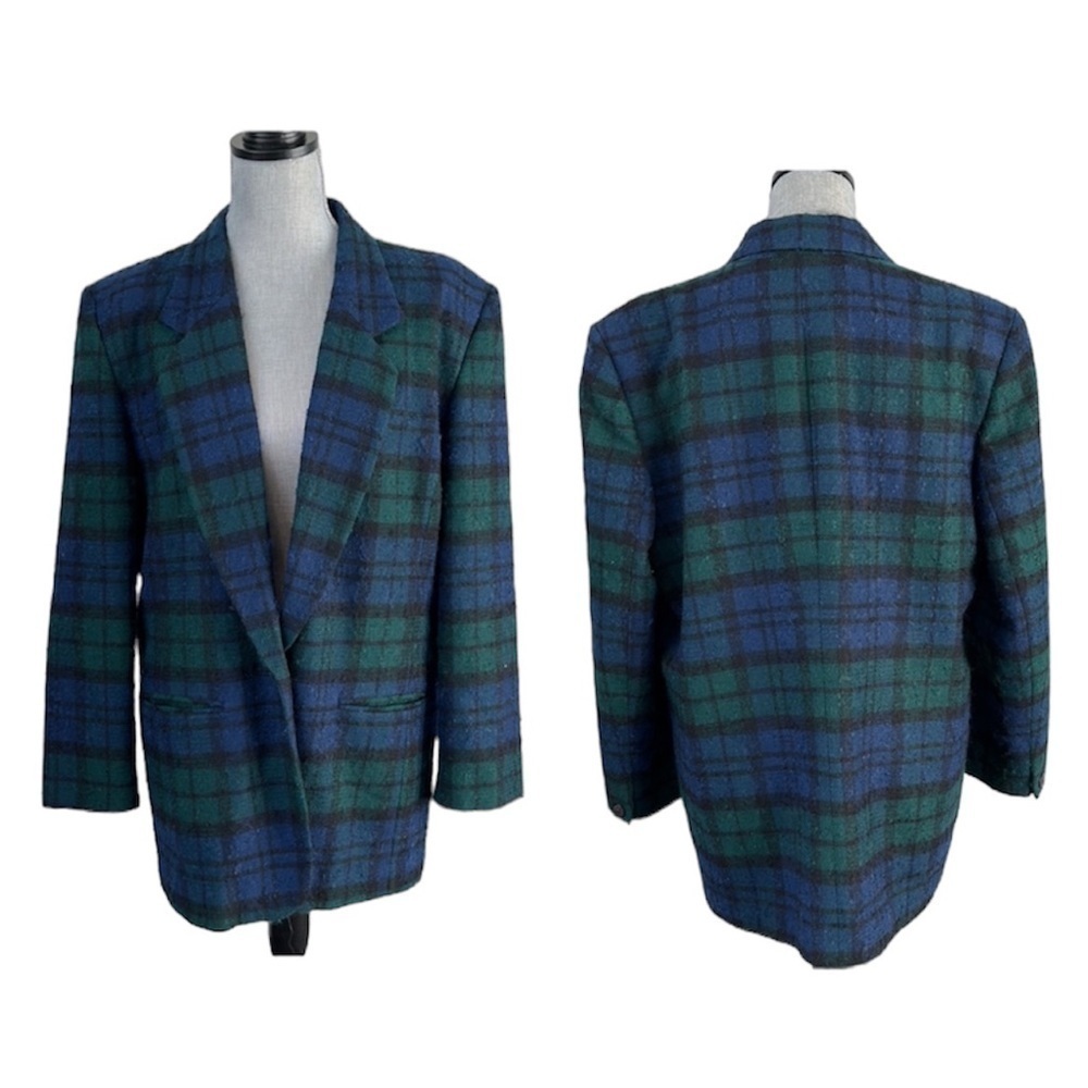 Pendleton Blue Tartan Plaid Blazer